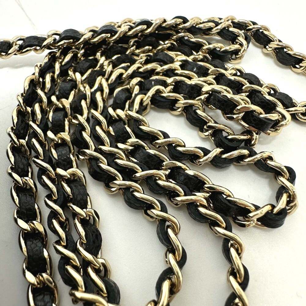 CHANEL Authentic Black Caviar Leather Logo Pochette Wallet - Picture 7 of 13